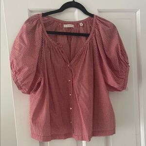 Doen Red Gingham June Blouse